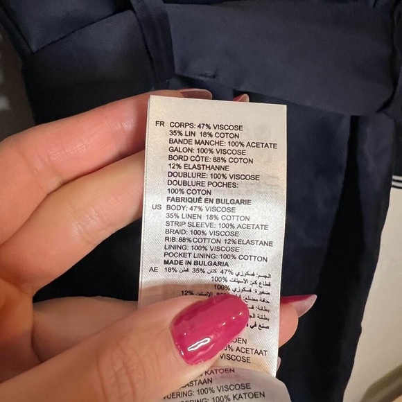 Sandro | Navy Bomber Trench Coat - Picture 5 of 6